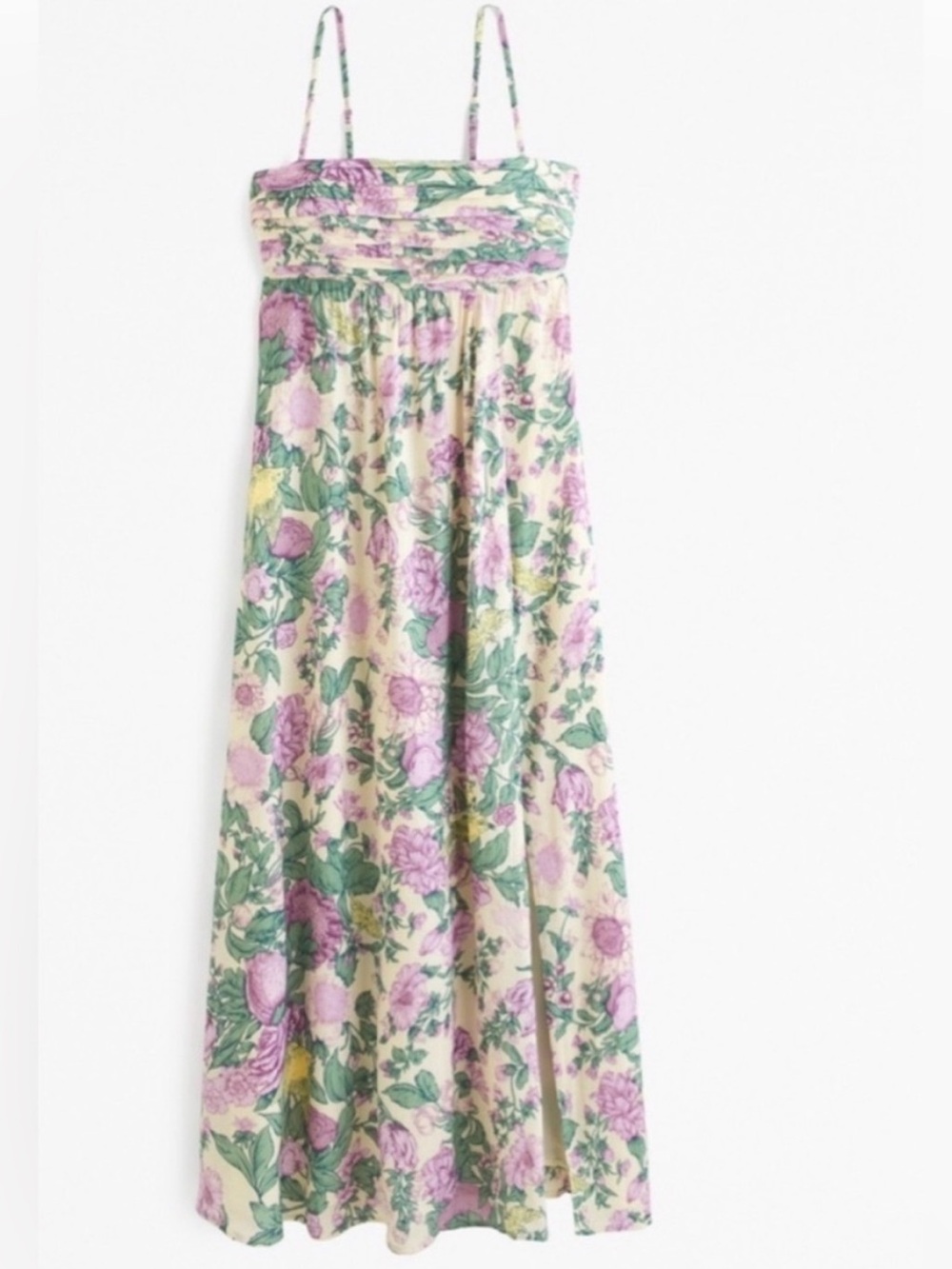 Abercrombie & Fitch Cream Emerson Maxi Dress with Purple Floral Print